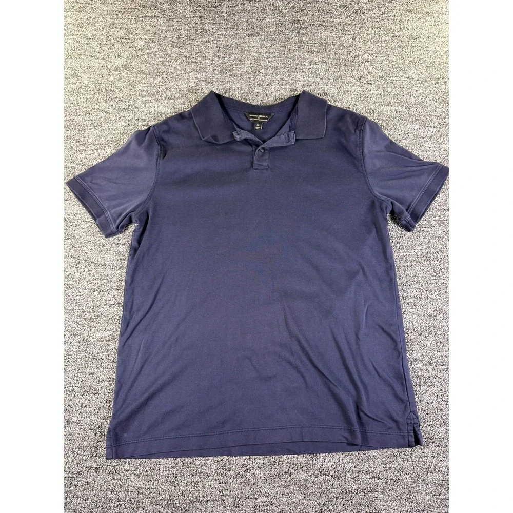 Banana Republic Luxe Touch Performance Polo Shirt Mens Medium Navy Blue Golf